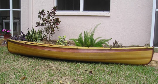 wood strip & epoxy canoe